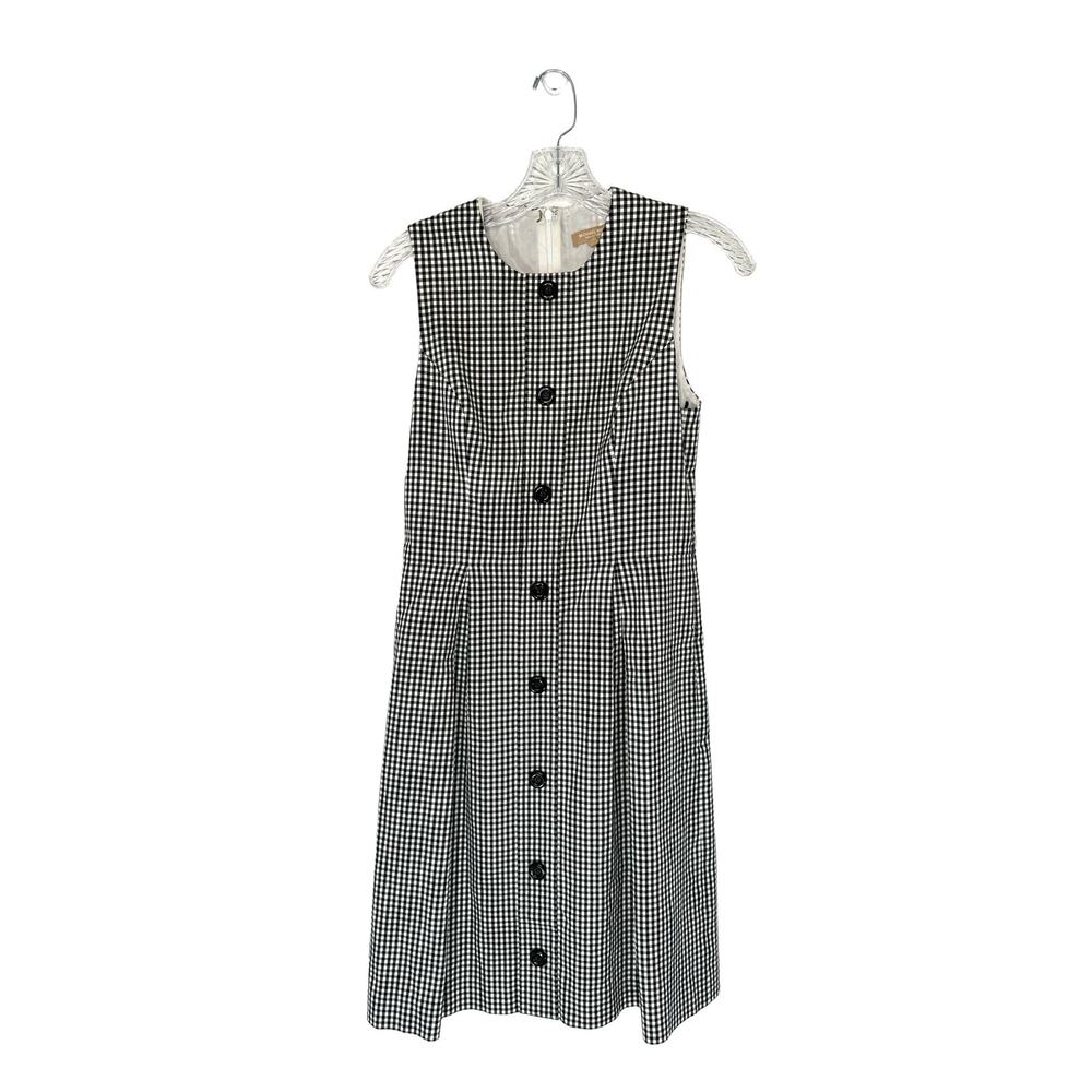 Michael‎ Kors Collection Black White Plaid Sleeveless Sheath Dress Size 6